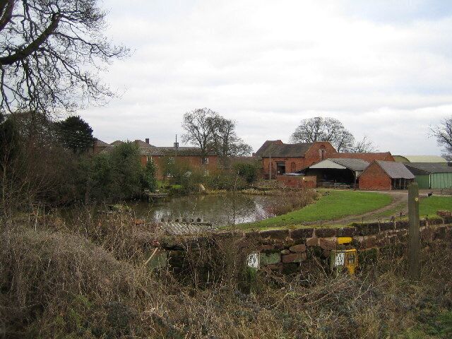 Hayes Hall Farm. Where the Heart of England Way footpath crosses Fillongley Road (B4102)