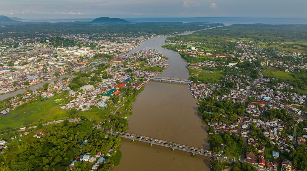 Cotabato City with river and bridge. Mindanao, Philippines. Cityscape.