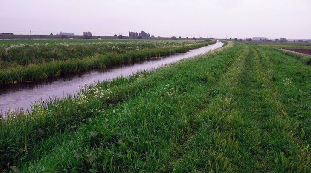 Yaxley Lode Drain, Yaxley Looking along the public footpath towards the mainline railway line.
