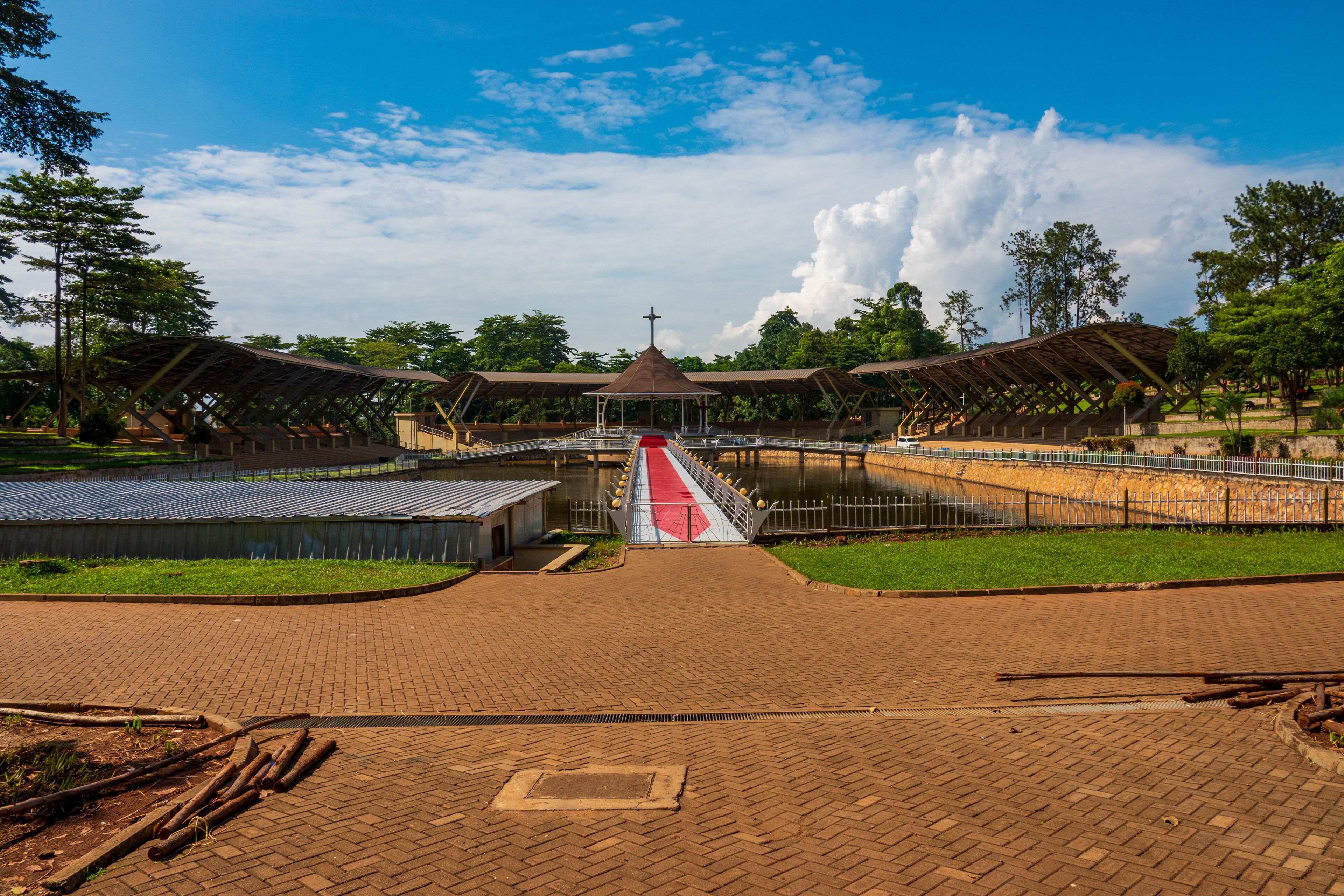 Scenic view of Uganda Martyrs Catholic Shrine Basilica in Namugongo, Kampala, Uganda 