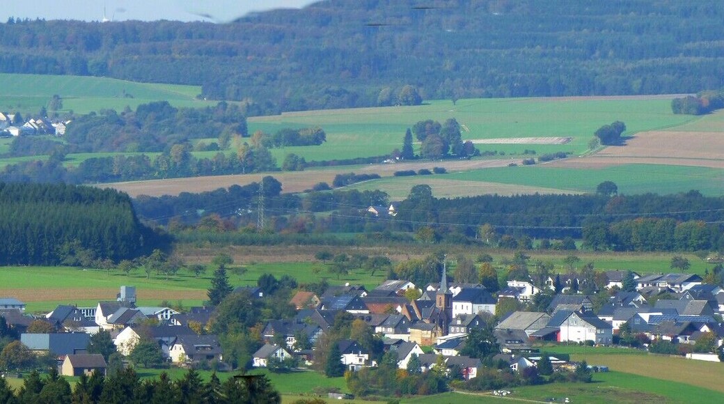 Blick Richtung Schönborn, Heinzenbach und Reckershausen vom Bismarckturm in Sargenroth aus gesehen