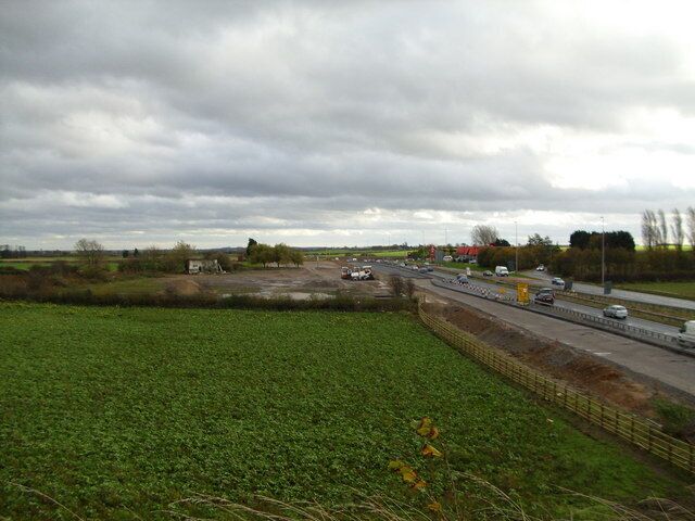 The A1 near Rainton Looking south along the line of the A1. Work has begun on the upgrade to motorway and the Little Chef buildings on the southbound side have now been demolished.