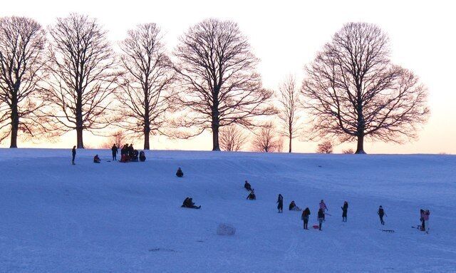 School can be fun! Pupils from Queen Mary's School enjoying a games lesson with a difference on a January afternoon.