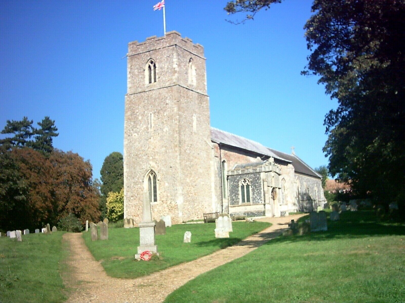 Church of St John the Baptist in Badingham, Suffolk, England. A Grade I listed medieval church.
