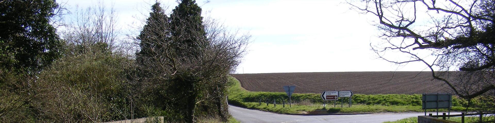A1120 and Rook's Bridge At the junction with the B1120