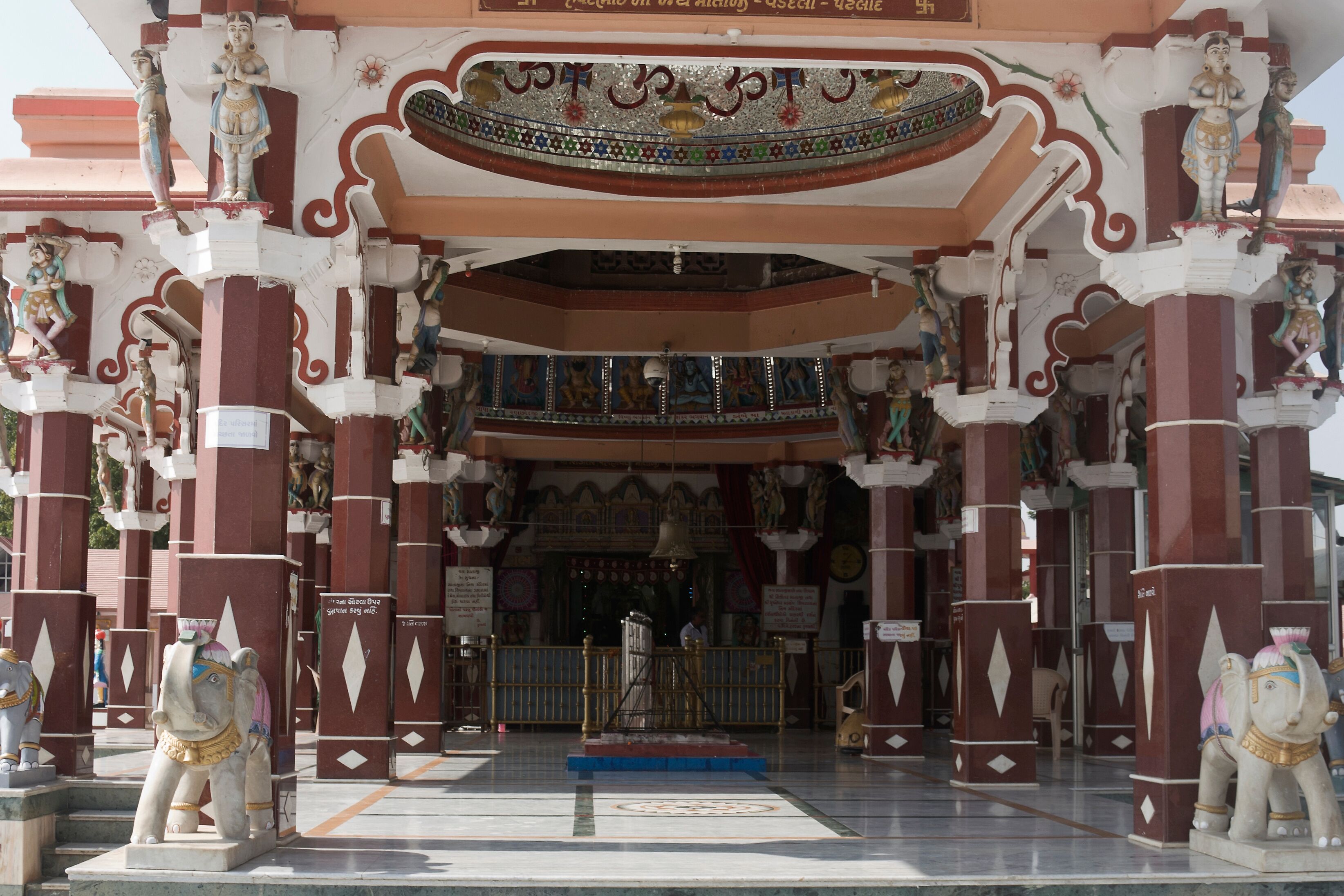 Khambhat, Gujarat / India - January 11, 2017 : An interior view of the Goddess Shree Vahanvati Sikotar Mata temple in the village Ralaj.
