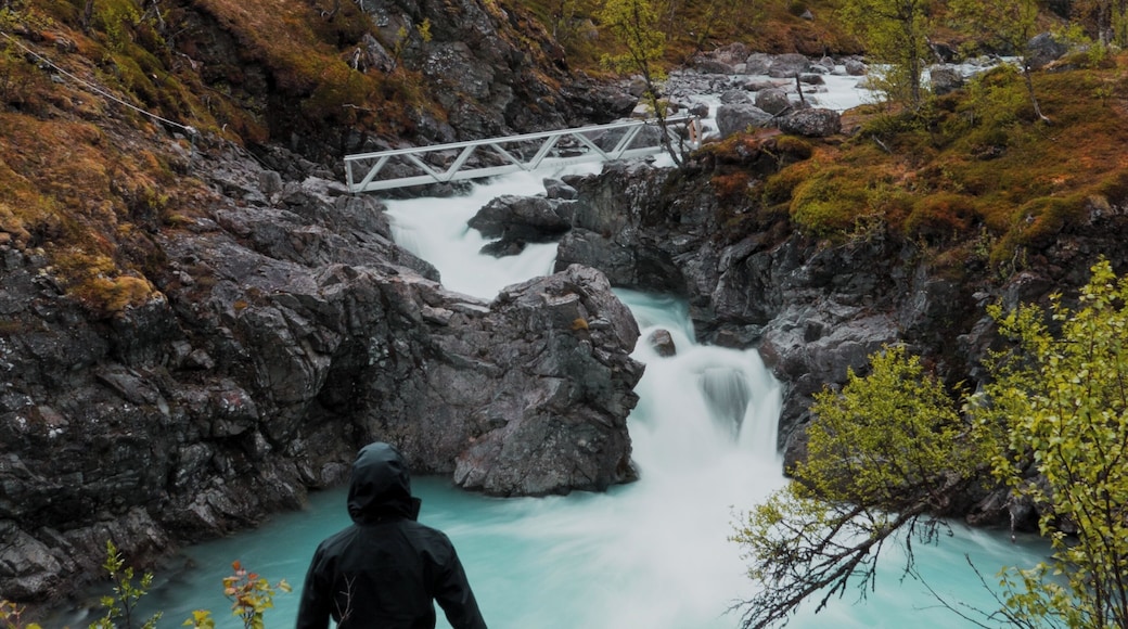 I've never seen water so turquoise before, it makes you want to jump in for a swim. This water comes straight from the glaciers though and is, well, ice cold.
You can reach the glaciers by doing a day hike starting from Furuflaten. This was in june 2018 and I was the only one on the hike on that day. #BvsBlue