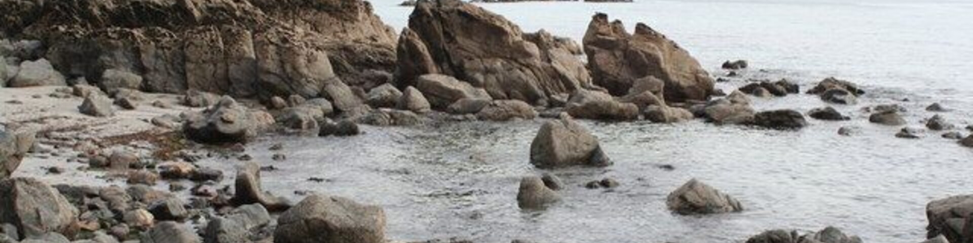 Rocks north of Polbream Point Crig-a-Tana rocks in square SW7316 the distance.