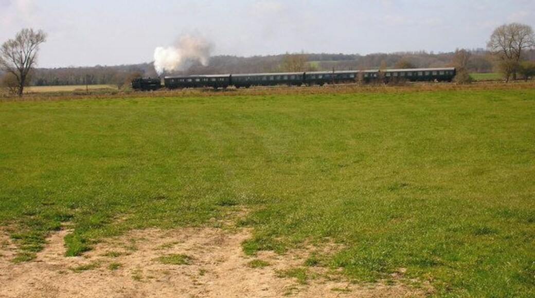Kent and East Sussex Railway A steam train crosses the Rother Levels between Hexden Channel and the River Rother travelling from Wittersham Road to Northiam. Built as a light railway in 1896 the line from Robertsbridge to Headcorn maintained its independence up to 1948. However, it lost its passenger service from 1954 and was officially closed in 1961. A preservation society was formed and after 13 years battle finally reopened the line, albeit from Tenterden to Rolvenden only. The KESR's success has meant gradual extensions, Wittersham Road was reached in 1977, Northiam in 1990 and Bodiam in 2000.