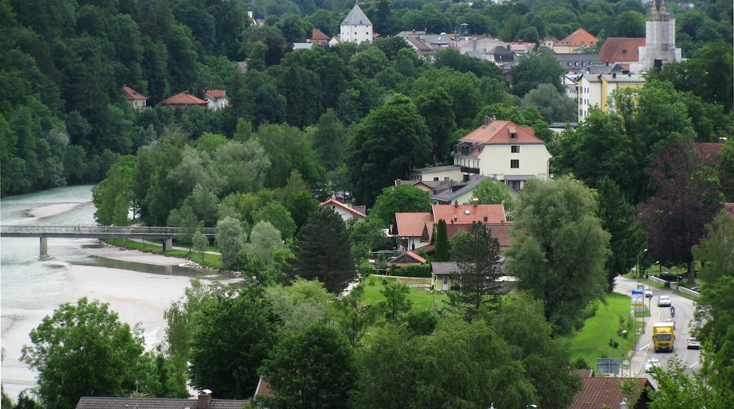 Bad Tölz aus westlicher Richtung gesehen (vom Burgstall Hoheneck)