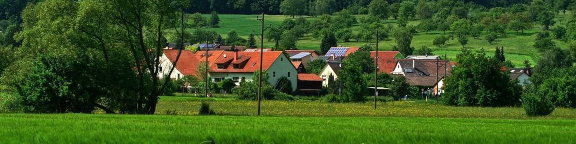 Blick von der Pfinz auf Dietenhausen 2