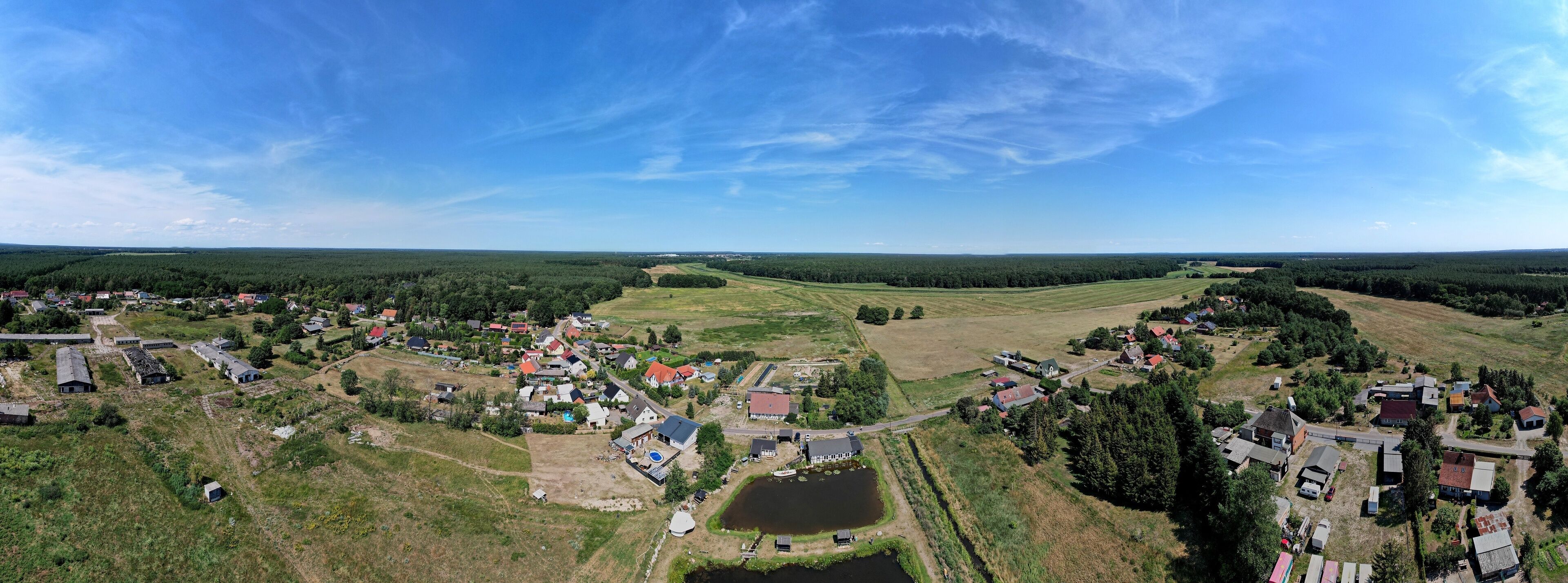 Hammer, Dorf bei Torgelow, 180°-Panorama 2022