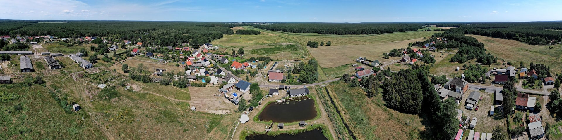 Hammer, Dorf bei Torgelow, 180°-Panorama 2022