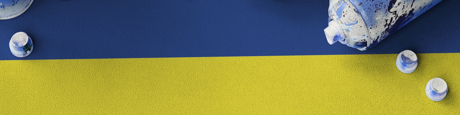 Mauritius flag and few used aerosol spray cans for graffiti painting. Street art culture concept, vandalism problems