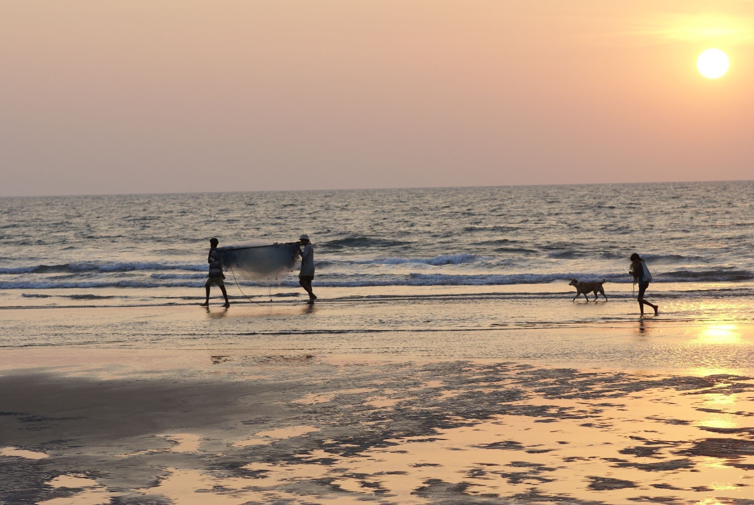 Fishermen after a long day's work