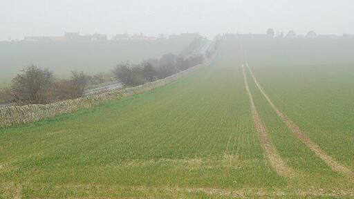 Field by Strathkinness Looking south along the line of the Guardbridge to Strathkinness road towards Strathkinness on the skyline.
