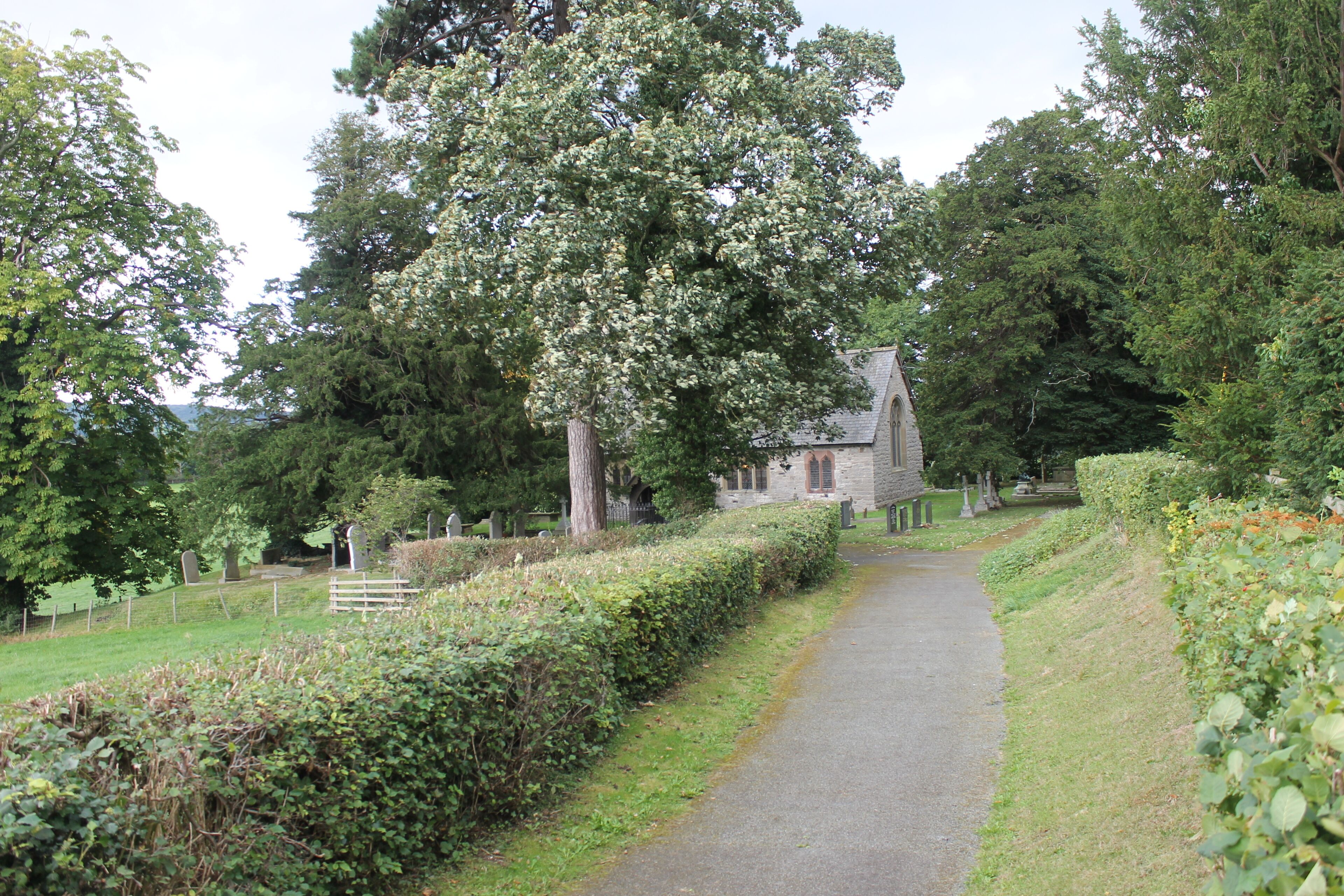 St Hychan's Church, Rhewl, near Ruthin, Denbighshire; first mentioned in 1254. Grade II*. Date Listed: 19 July 1966. Cadw Building ID: 787.