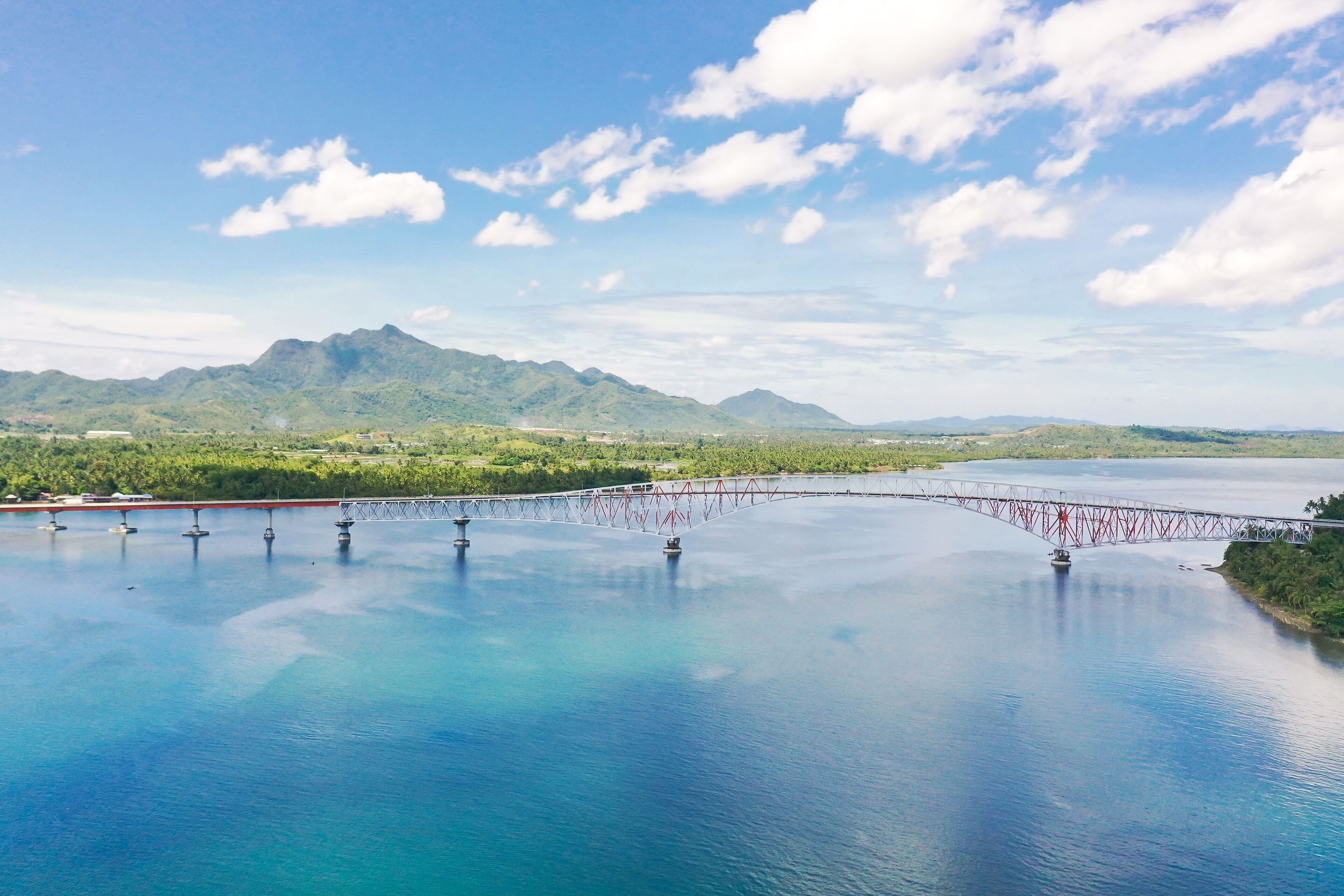 Samar, Philippines. The San Juanico Bridge connects Samar and Leyte Islands and is the longest bridge in the country.