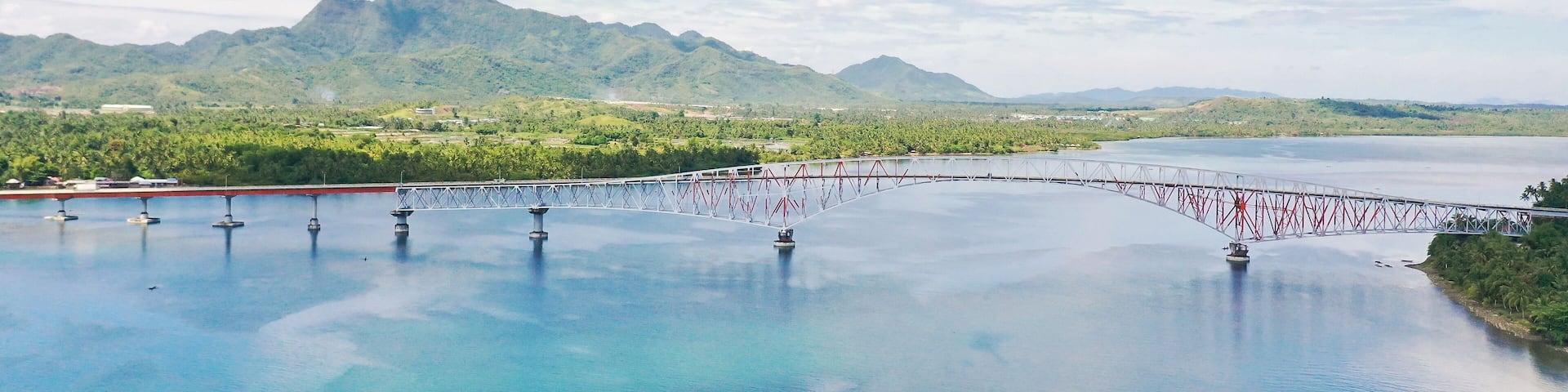 Samar, Philippines. The San Juanico Bridge connects Samar and Leyte Islands and is the longest bridge in the country.
