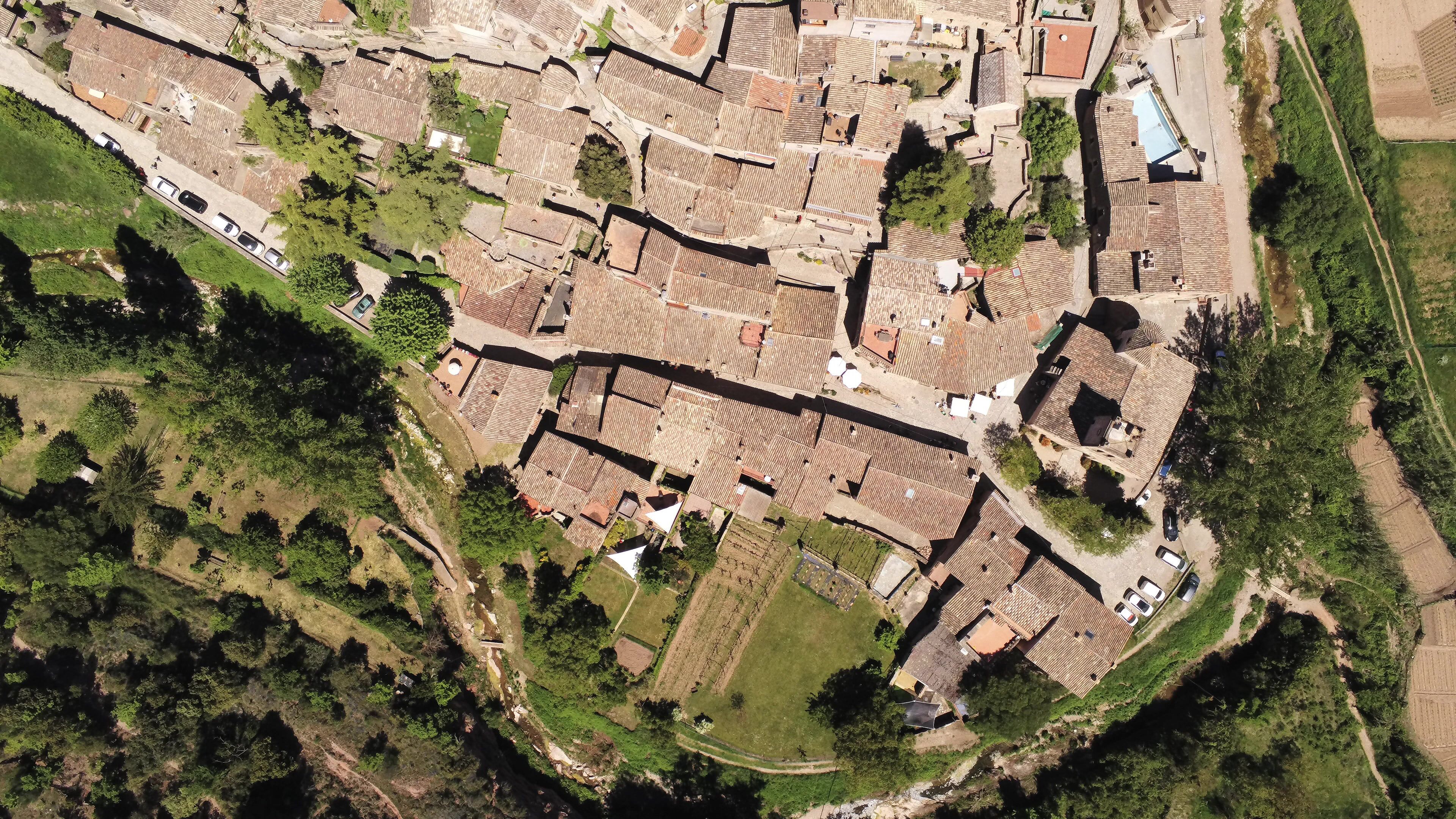 Village of  Mura. Barcelona. Catalonia. Spain. Drone Photo