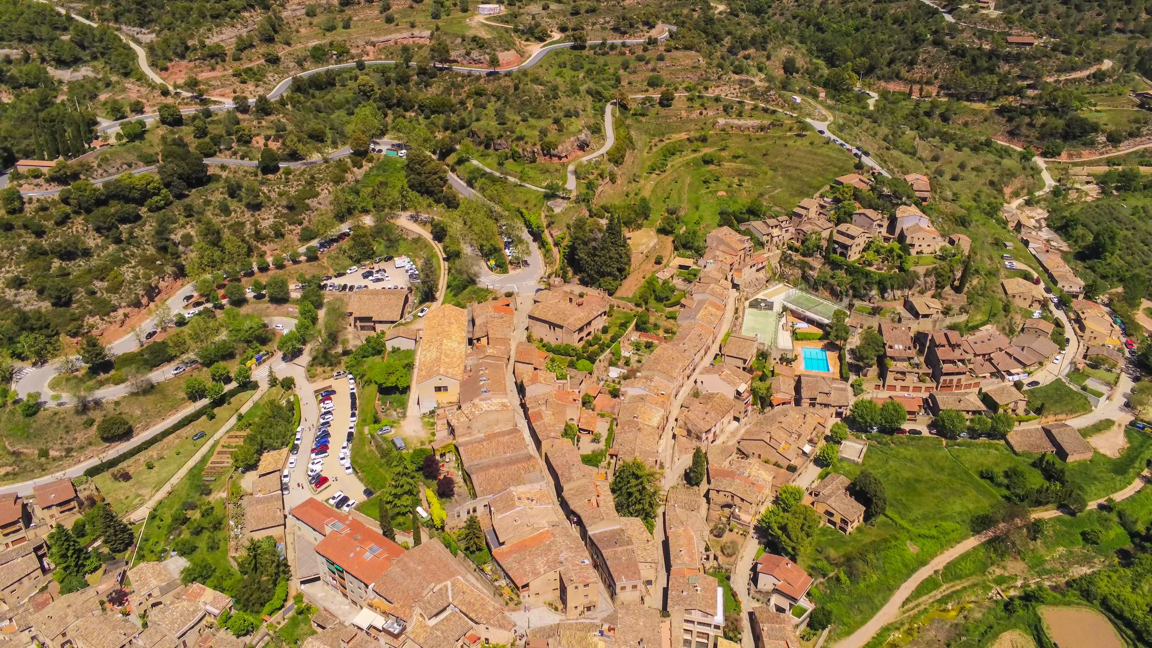 Village of  Mura. Barcelona. Catalonia. Spain. Drone Photo
