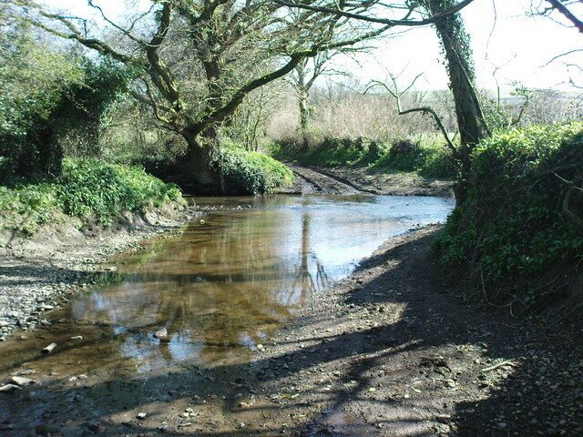Waterlogged bridleway to ford crossing The bridleway is very rocky all the way from the bridge near Holgan to the track/minor road to Abystree. It is waterlogged and eventually turns into a stream then crosses the stream from the East. The water was above my bike pedals in most places.
