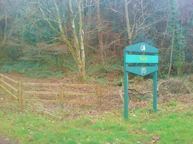 Entrance to Toch Woods The beginning (or end) of a 3 mile walk to Slebech Park.