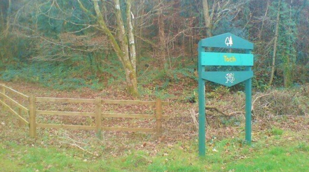 Entrance to Toch Woods The beginning (or end) of a 3 mile walk to Slebech Park.