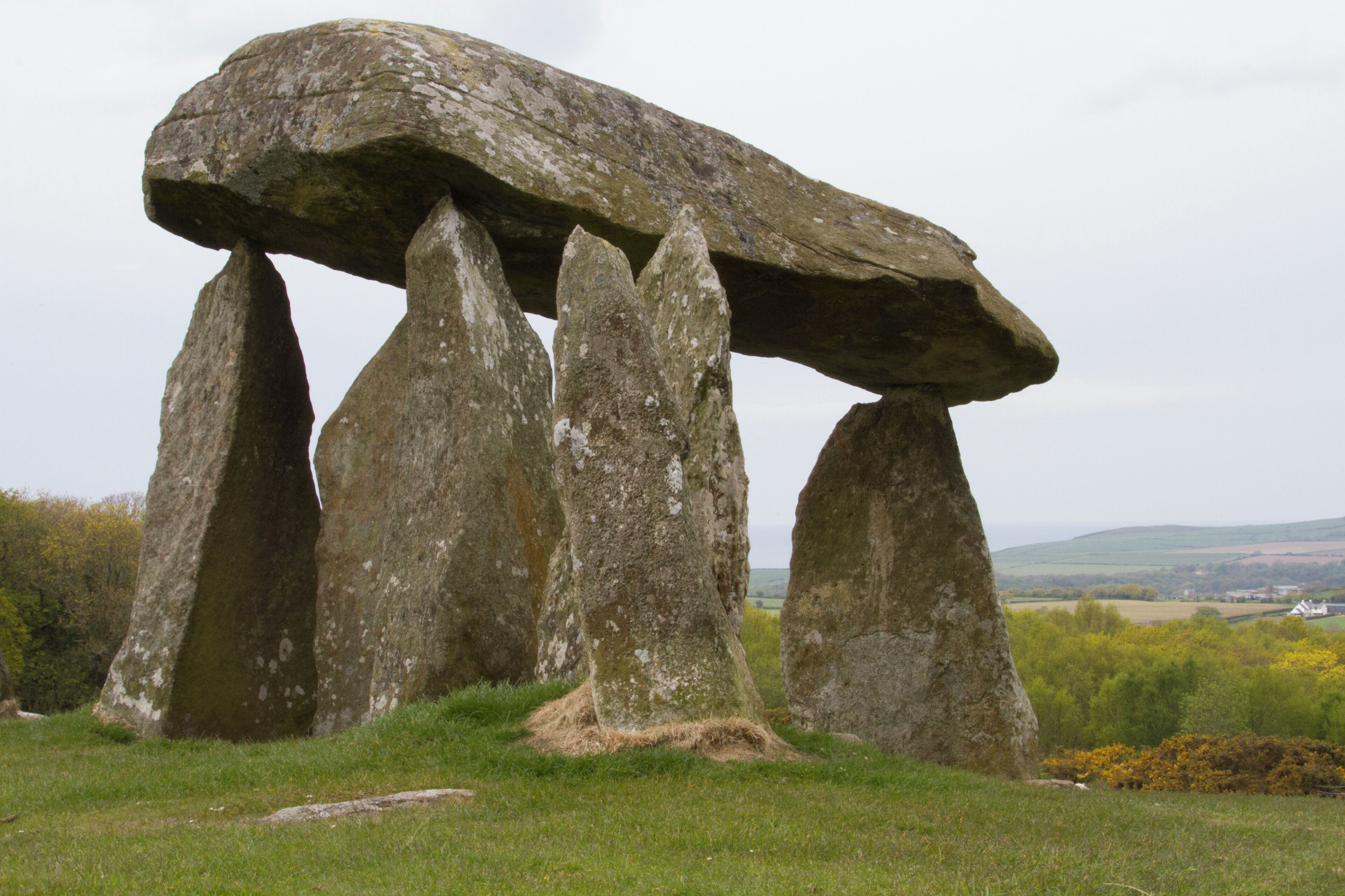 Stonehenge standing on a grassy hill.