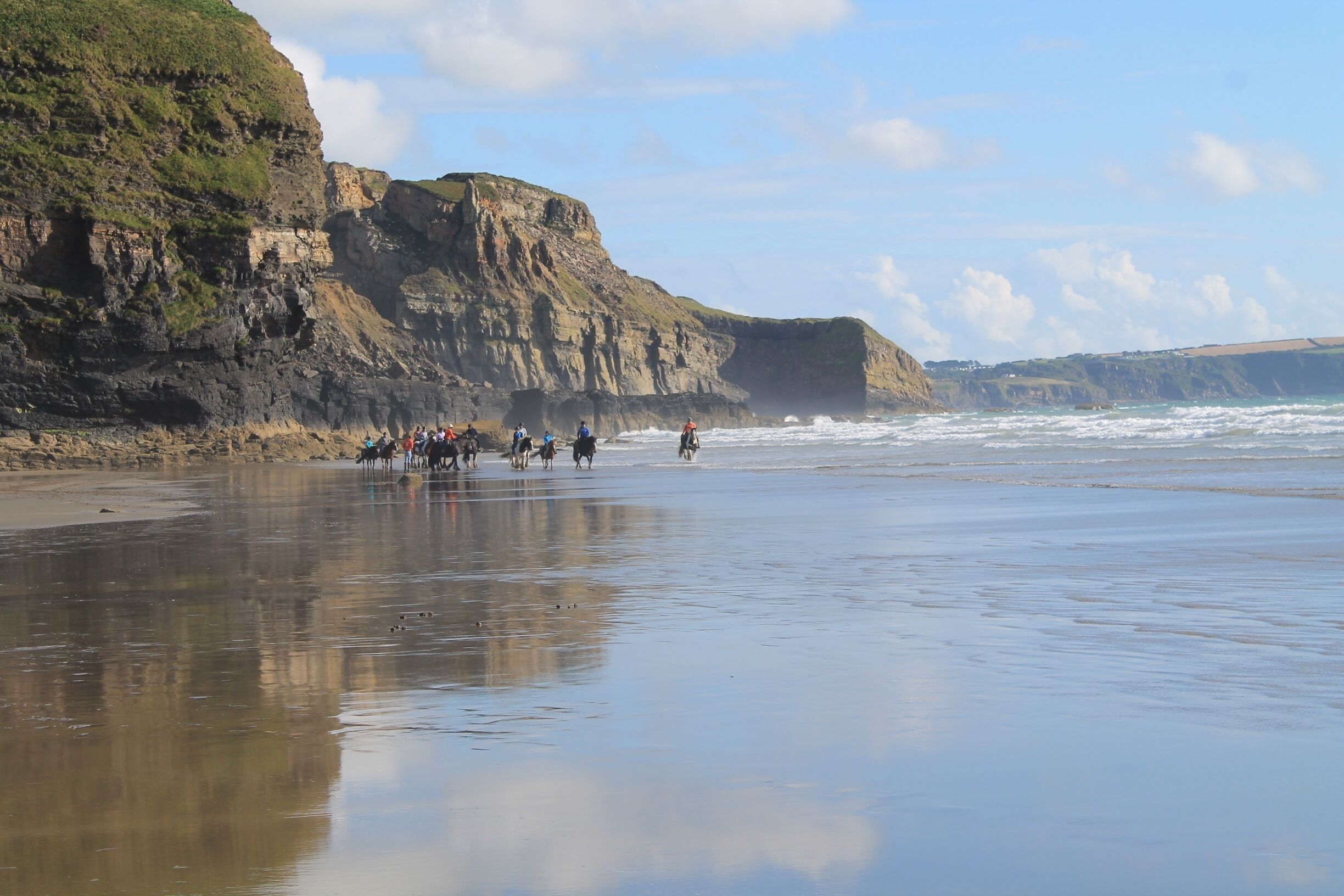 The welsh coastline is a wonderful place in the sun, All along the Pembrokeshire coastline you can find wonderful bays small and large, these pony and horses come down every day at low tide... avoid low tide if you don't like horses! 