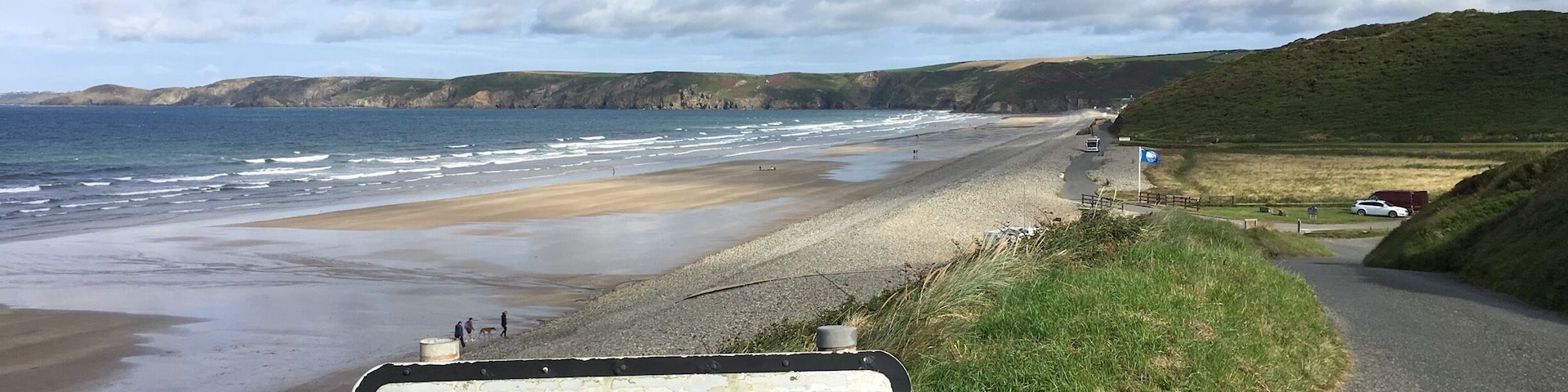 Stayed at Pinch Cottage onNew Gale Beach. The view from the place is awesome. West Wales wild and rugged with just enough civilisation to keep you going.