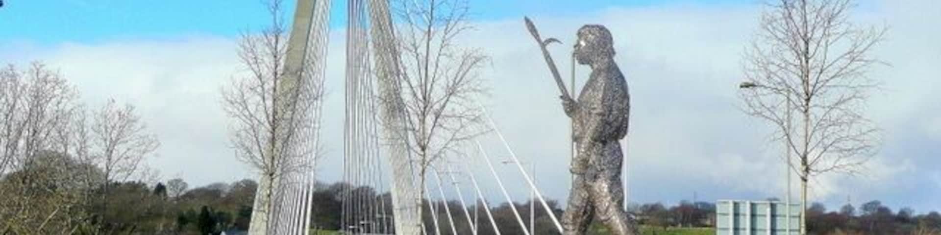 Chartist Statue and Bridge Reflecting the importance of the 19th century reformists' action in the South Wales coal-mining valleys.