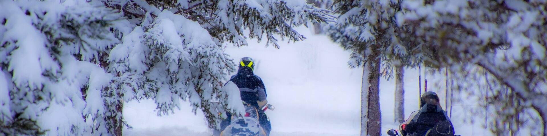 Snowmobile in the Canadian winter