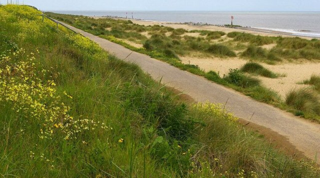Dunes & Beach - Caister Lower pathway beside the dunes and beach at the northern end of Caister.