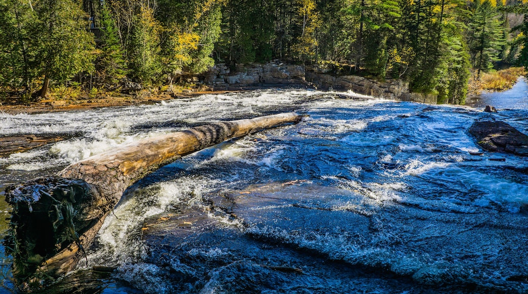 View on the Calvaire waterfall, a serie of small cascades located in Lanaudiere region of Quebec, Canada