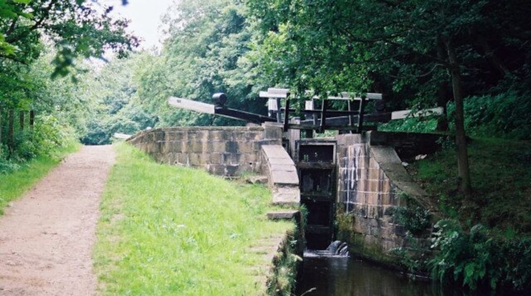 Lock No 18E, Huddersfield Narrow Canal Looking west. The name of the lock is Can Lock.