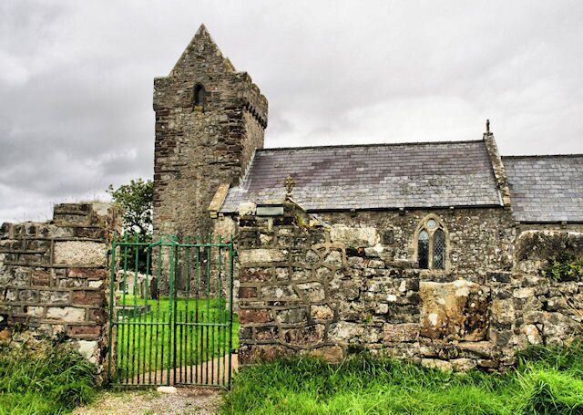 St David's, Llanddewi The view from the south, outside the churchyard.