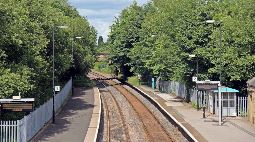 B5097 road bridge beyond Ruabon railway station