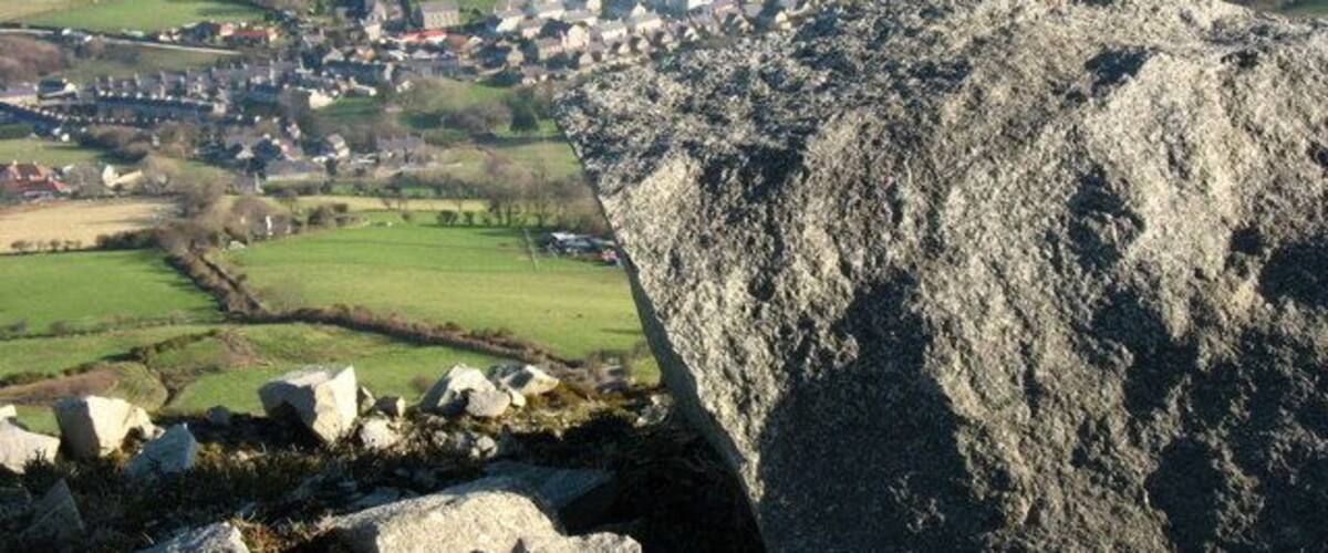Trefor from a bend in the quarry internal roadway