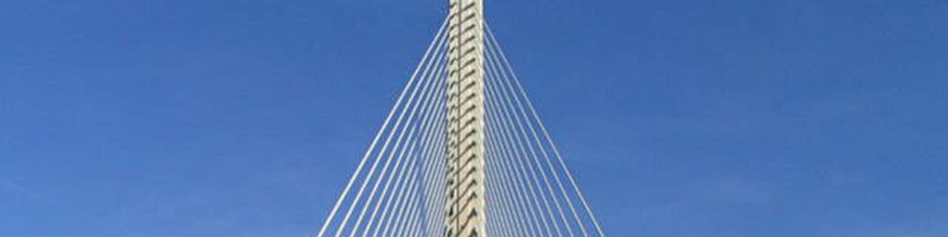 Flintshire Bridge. Great bridge, completed in 1997. Similar ones appear to be popping up all around the world.
