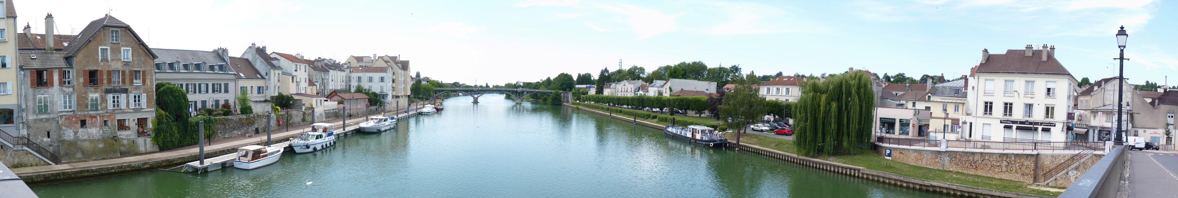 La Marne vue depuis le pont Maunoury vers l'Ouest