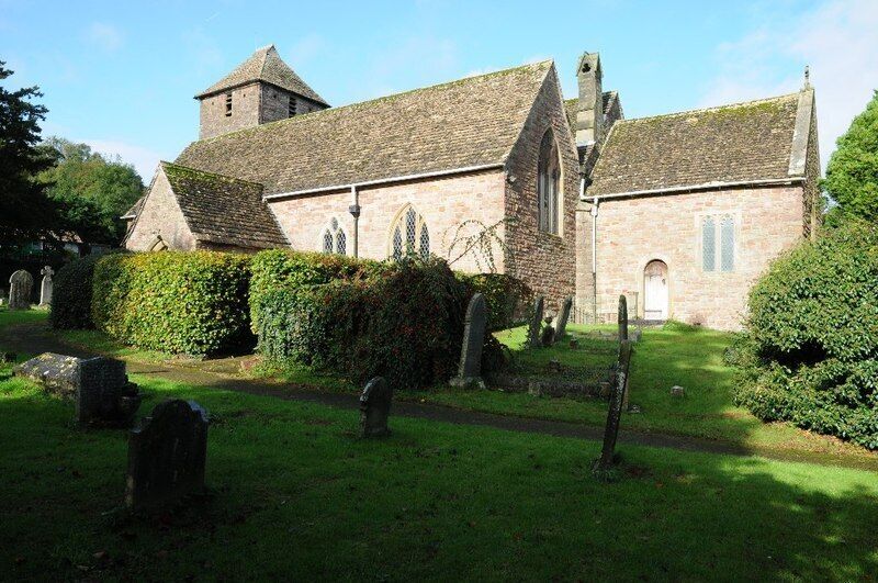 Aylburton church. St Mary's church, Aylburton lit by autumn sunshine.