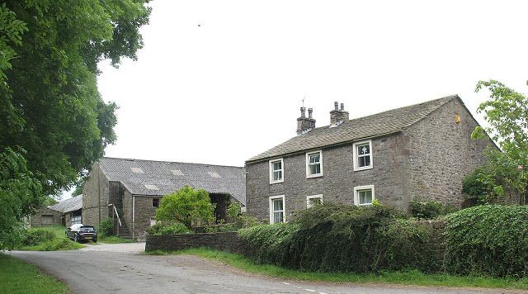 Manor Farm, Thorlby A typical layout with a substantial farmhouse adjacent to the road and the working buildings across the farmyard.