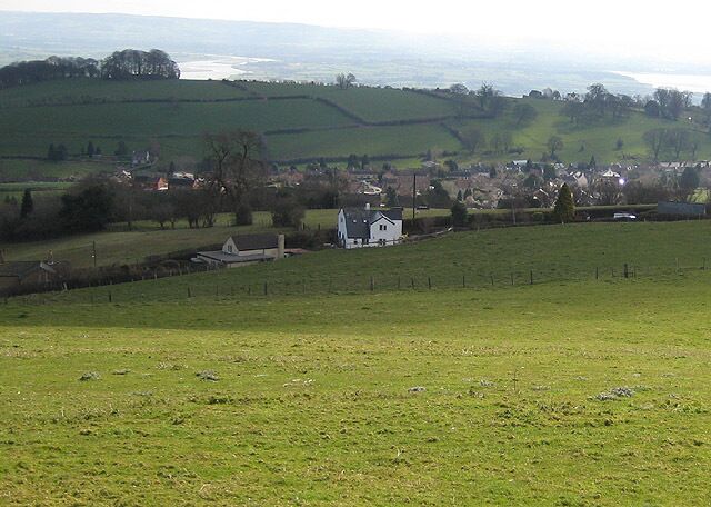 Littledean from Cinderford With the River Severn beyond.