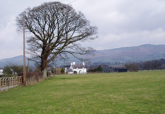 Plas yr Esgob. White-painted 18th century farmhouse in the Vale of Clwyd.
