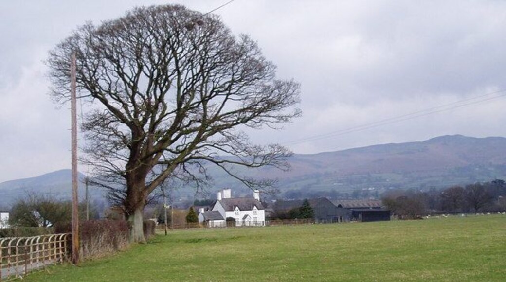 Plas yr Esgob. White-painted 18th century farmhouse in the Vale of Clwyd.