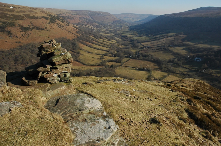 View from Darren Lwyd View down the Vale of Ewyas from above Capel-y-ffin on Darren Lwyd. A lower spot to sit and enjoy the view.