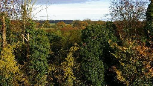 Rural Shropshire View towards Halfpenny Green Vineyard from the Old Gate Inn at Heathton