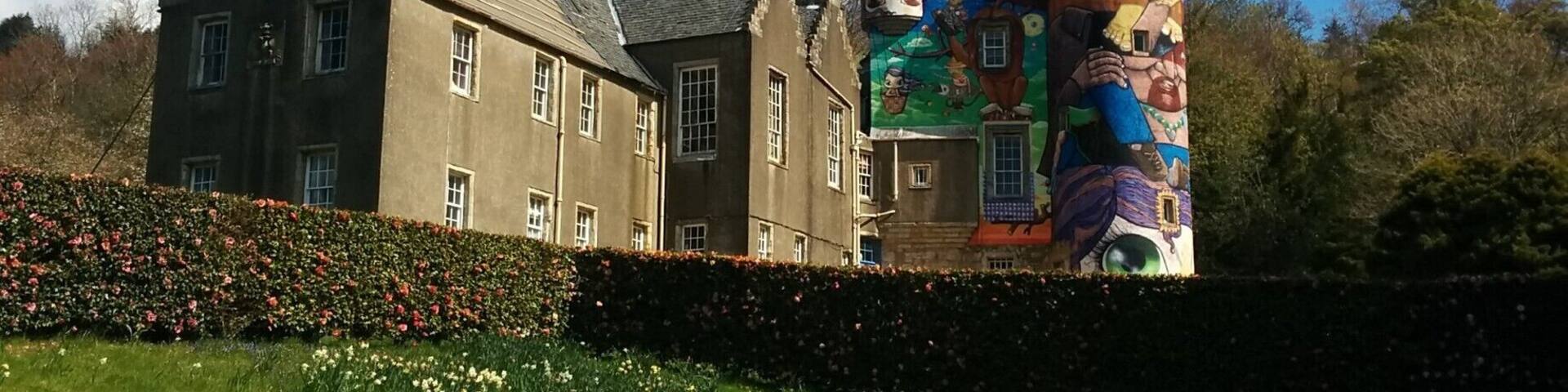 Just 10 mins from the popular seaside resort of Largs. The castle has lovely grounds with a great view of Arran, also you can get a bite to eat and browse around the gift shop!