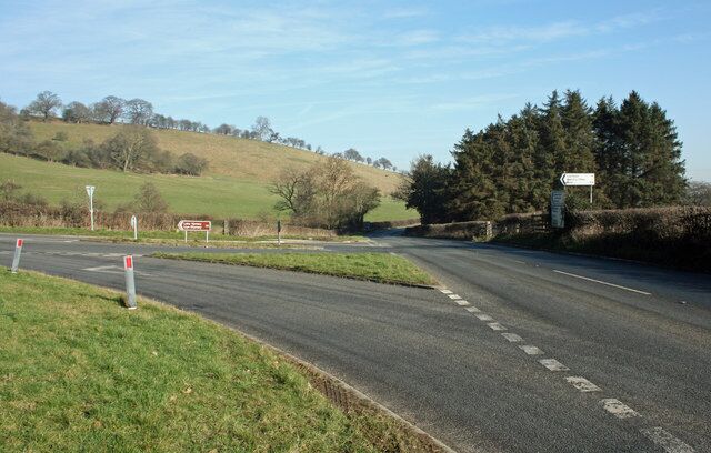 Junction Approach Junction of A495 and the A490. To the left A490, straight on A495.